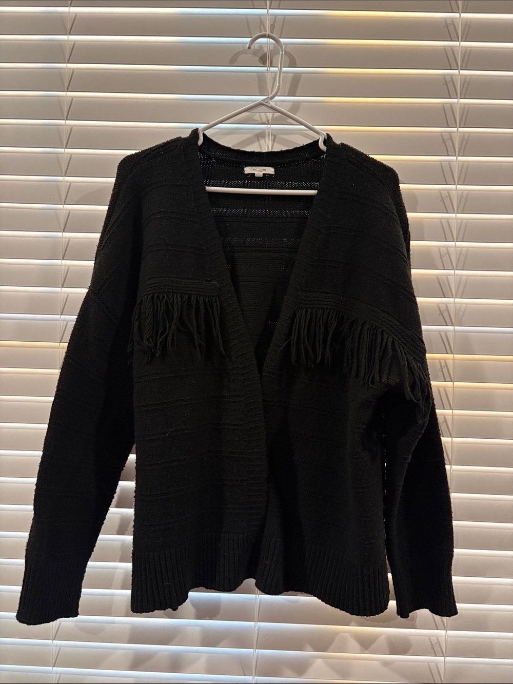 Maurice’s Black Fringe Open-Front Sweater Cardigan - Women